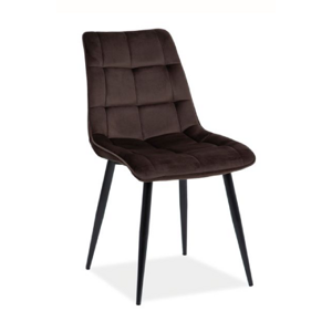 Jídelní židle CHIC — kov, látka, černá / více barev Hnědá