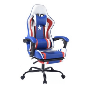 Herní židle CAPTAIN — ekokůže, modrá/červená