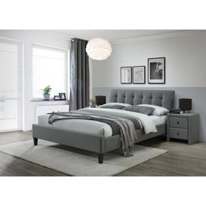 Dvoulůžková postel SAMARA 2 –⁠ 160x200, látka, šedá