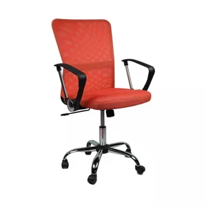 Otočná kancelářská židle BASIC — síť, červená