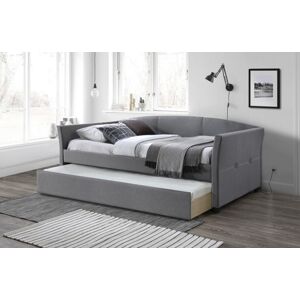 Rozkládací postel SANNA–⁠  2x90x200, látka, šedá