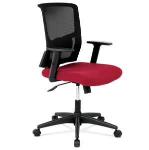 Kancelářská židle na kolečkách Autronic KA-B1012 BOR –  s područkami, černá/vínová