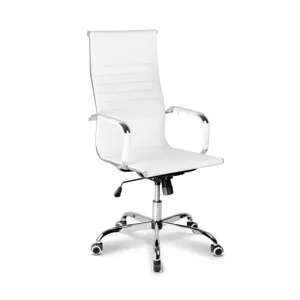 Otočná kancelářská židle DELUXE Plus — ekokůže, bílá