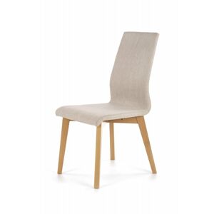 Jídelní židle FOCUS – masiv, látka, více barev Medový dub / béžová