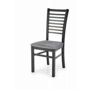 Jídelní židle GERARD 6 –samet, masiv, více barev Černá / šedá