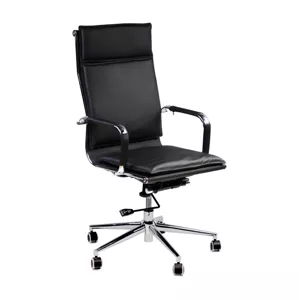 Otočná kancelářská židle TALLIN — ekokůže, černá