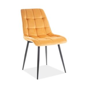 Jídelní židle CHIC — kov, látka, černá / více barev Žlutá
