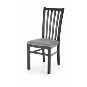 Jídelní židle GERARD 7 –samet, masiv, více barev Černá / šedá