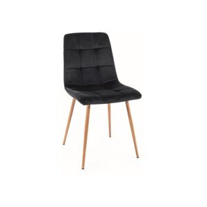 Jídelní židle MILA — kov, látka, dekor dub / více barev Černá
