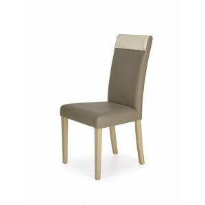 Jídelní židle NORBERT – masiv, ekokůže, více barev Dub sonoma / béžový