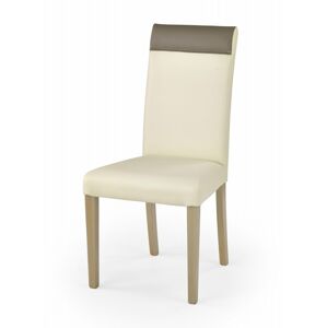 Jídelní židle NORBERT – masiv, ekokůže, více barev Dub sonoma / krémový