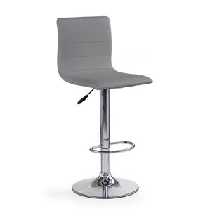 Barová židle TYWIN – šedá ekokůže, chromová podnož