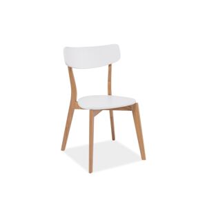 Jídelní židle MOSSO — masiv, dekor dub / bílá