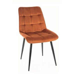Jídelní židle CHIC — kov, látka, černá / více barev Skořicová