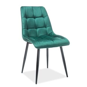 Jídelní židle CHIC — kov, látka, černá / více barev Zelená