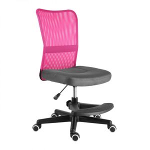 Dětská židle s podnoží GORO –⁠ látka, více barev Šedo-růžová