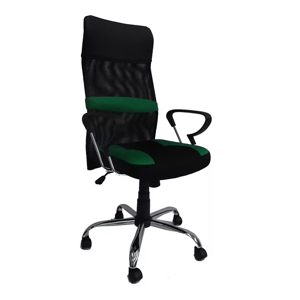 Kancelářská otočná židle STEFANIA — látka/síť, více barev Černo-zelená