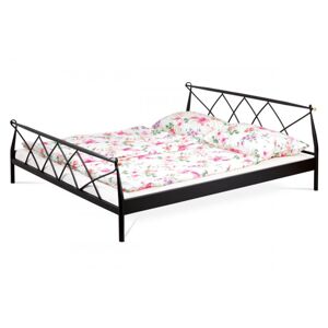 Dvoulůžková postel ELLA –⁠ 180x200, kov, černá matná