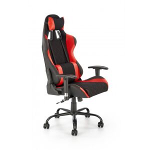 Herní židle DRAKE - látka, černá/červená
