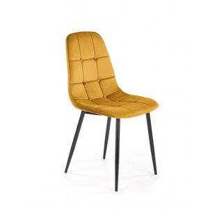 Jídelní židle RONO – čalouněná, sametový potah, více barev Žlutá