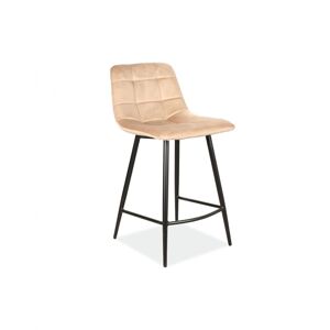Barová židle MILA — kov, látka, více barev Béžová