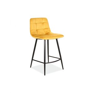 Barová židle MILA — kov, látka, více barev Žlutá