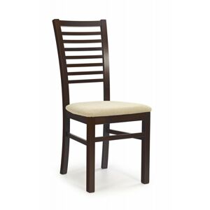Jídelní židle GERARD 6 –samet, masiv, více barev Tmavý ořech / béžová
