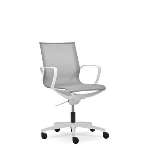 Designová židle RIM ZERO G — s područkami, více barev Bílý plast / šedá