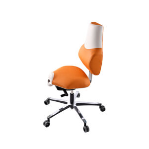 Zdravotní židle THERAPIA STANDI –⁠ umělá kůže, oranžová / bílá (akční nabídka)