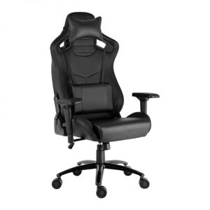 Herní židle IRON XXL — PU kůže, černá, nosnost 140 kg