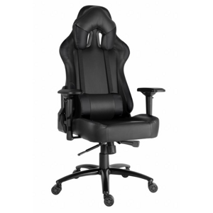 Herní židle RACING ZK-012 XL — PU kůže, černá, nosnost 130 kg