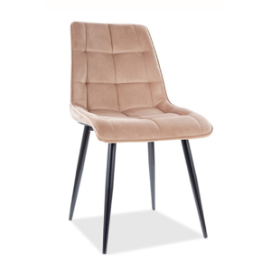 Jídelní židle CHIC — kov, látka, černá / více barev Béžová