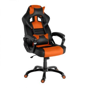Herní židle A-RACER Q12 –⁠ PU kůže, černá/oranžová