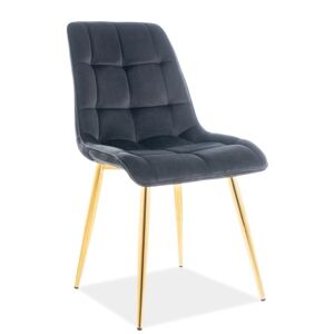 Jídelní židle CHIC — kov, látka, zlatá / více barev Černá