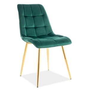 Jídelní židle CHIC — kov, látka, zlatá / více barev Zelená